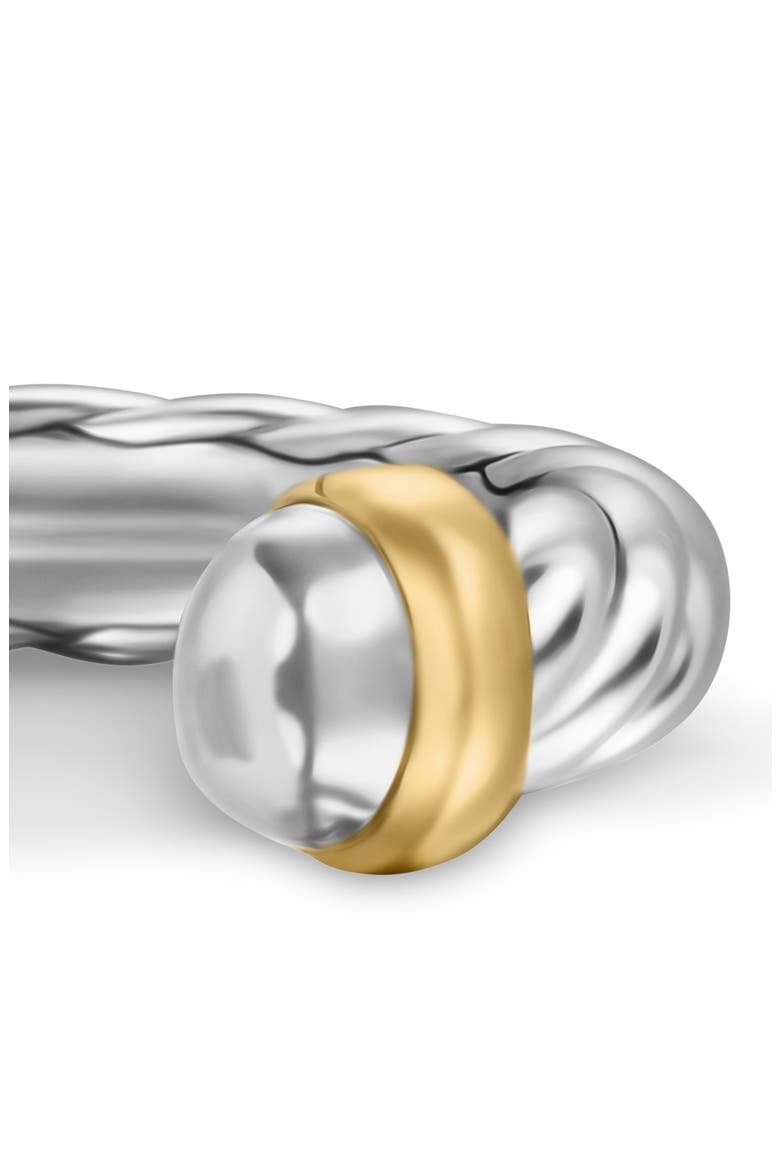 Petite Cable Ring in Sterling Silver with 14K Yellow Gold, Alternate, color, STERLING SILVER/ GOLD