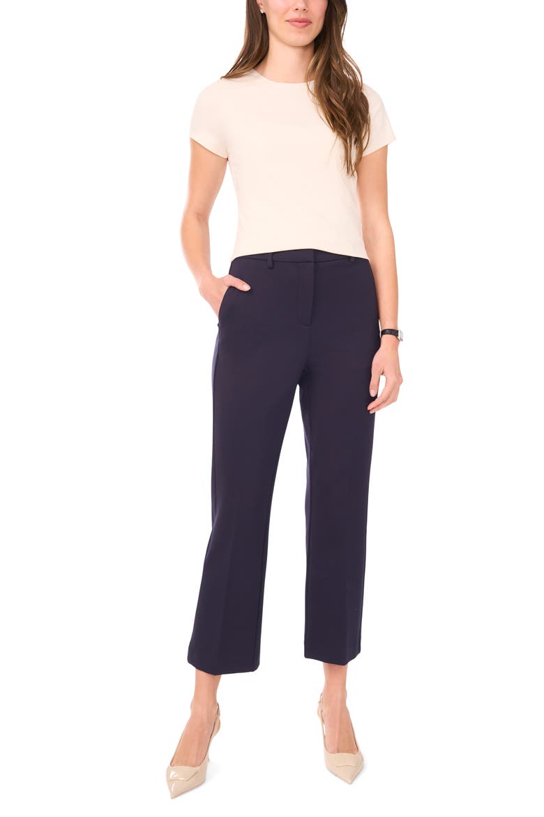 Ponte Knit Kick Flare Leg Pants, Alternate, color, NAVY DEPTHS