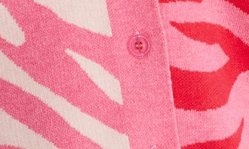 525 Nicole Tiger Stripe Cardigan In Pink