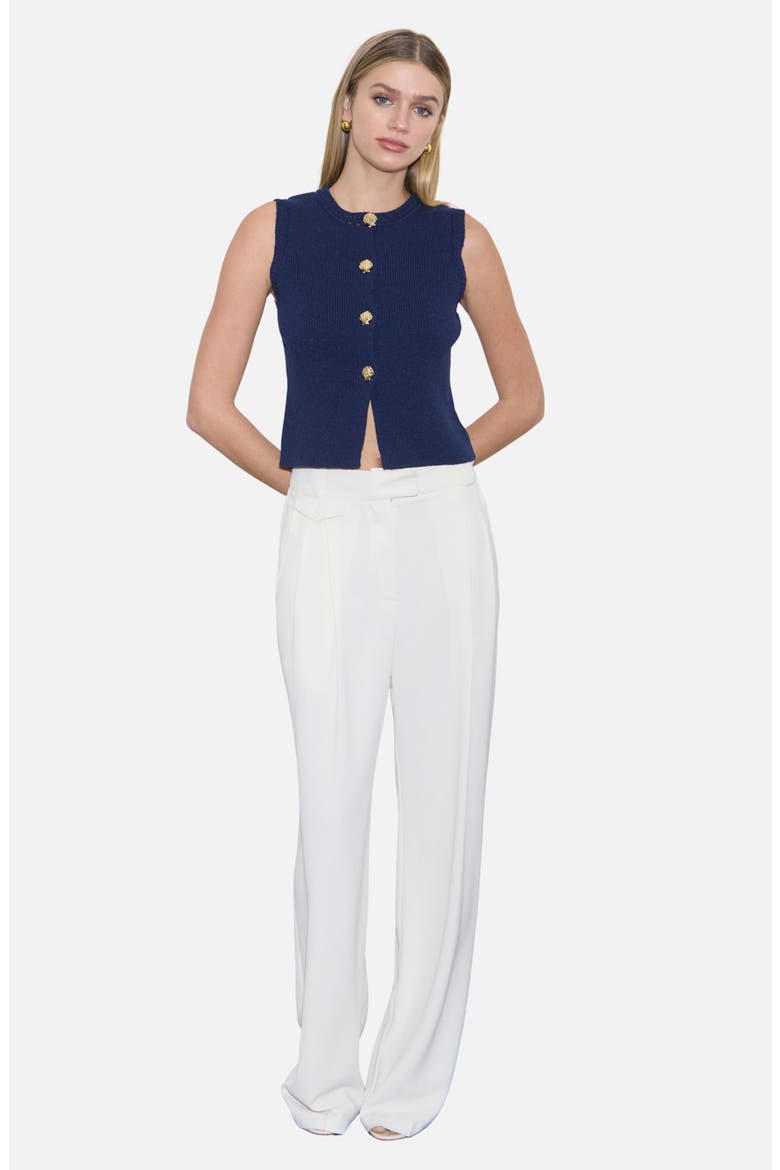 Button Up Knit Vest, Alternate, color, NAVY