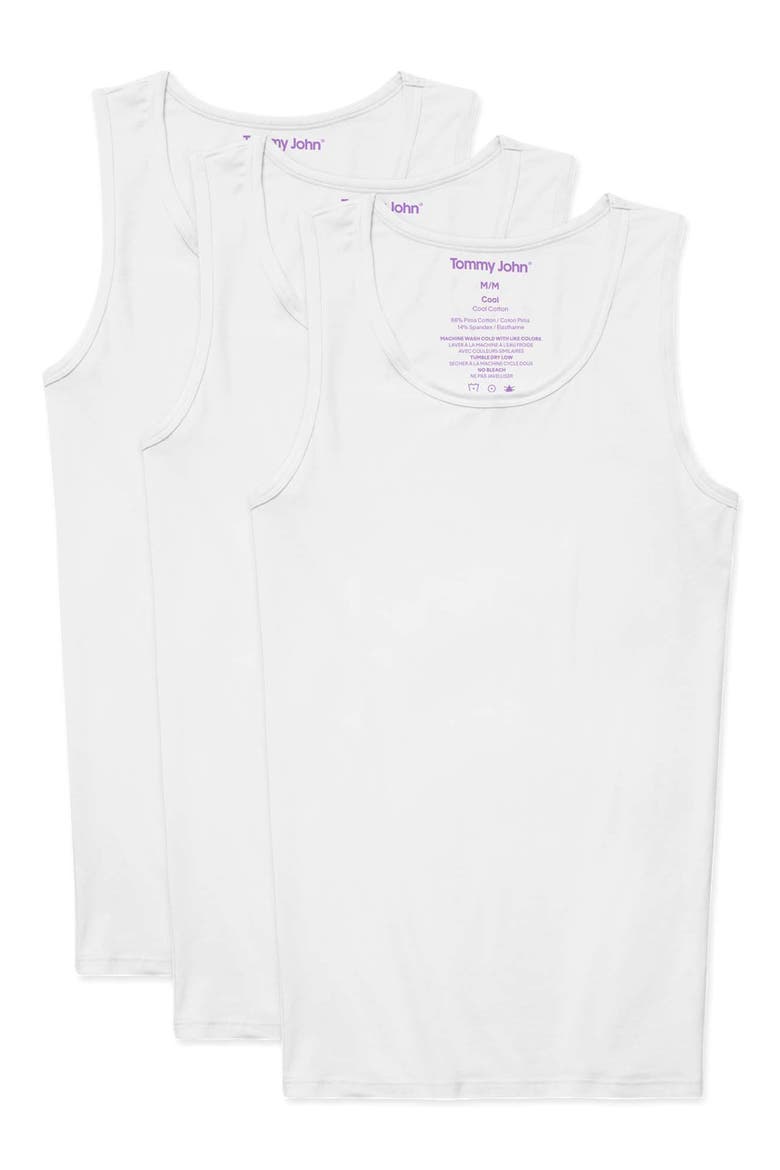 Essential 3-Pack Stretch Cotton Tanks, Alternate, color, WHITE