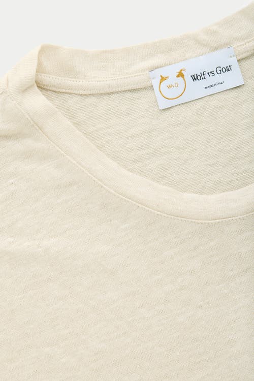 Wolf Vs. Goat (wvg) Short Sleeve Linen Crew Neck Tee In Brown