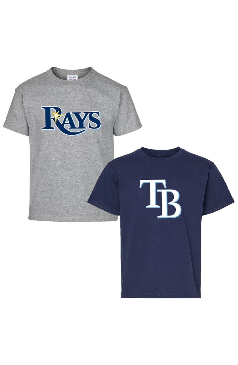 SOFT AS A GRAPE Youth Soft as a Grape  Navy/Gray Tampa Bay Rays Two-Pack T-Shirt Set, Alternate, color, Navy