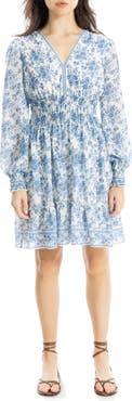 MAX STUDIO V-Neck Long Sleeve Minidress