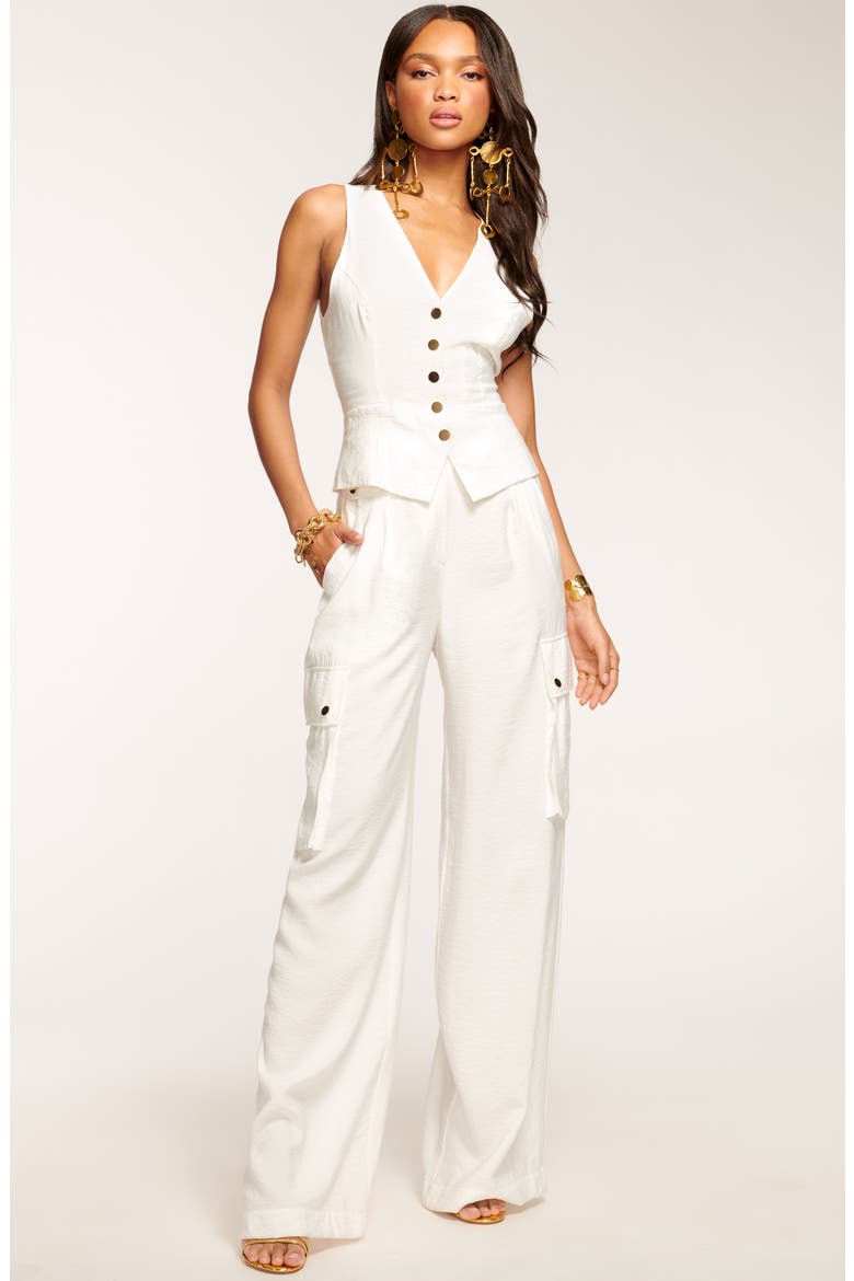 Emil High Waist Wide Leg Pants, Alternate, color, IVORY