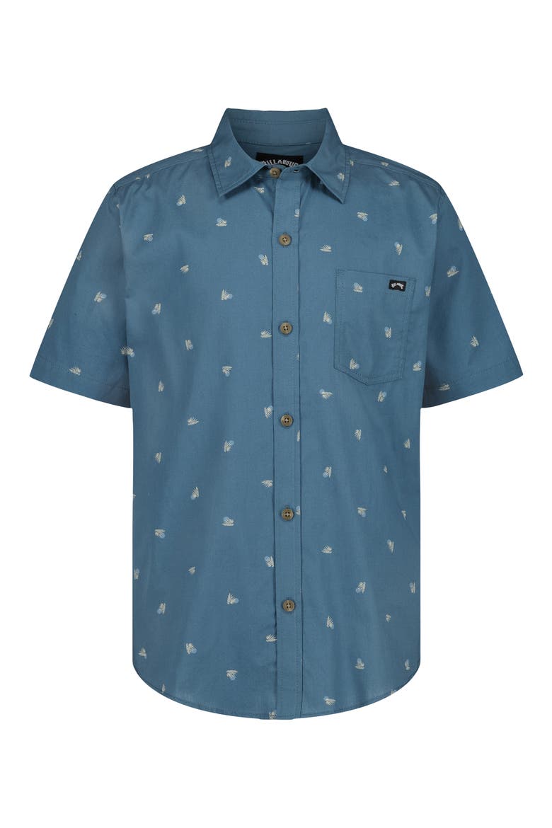 Kids' Sundays Print Short Sleeve Shirt, Main, color, REAL TEAL