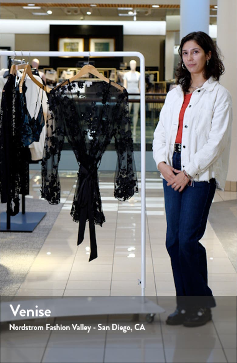 Floral Embroidered Short Robe, sales video thumbnail