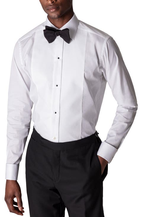 Stretch tuxedo fashion shirt