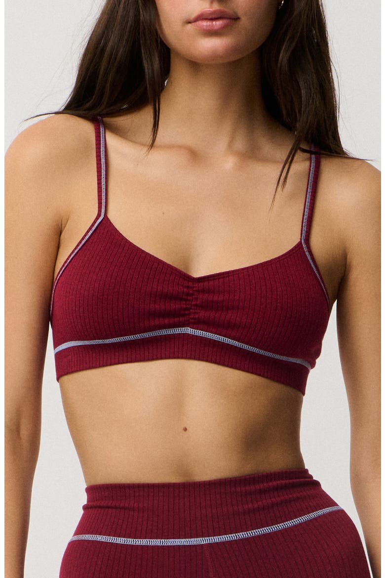 Ribbed Knit Crop Top, Main, color, PLUM
