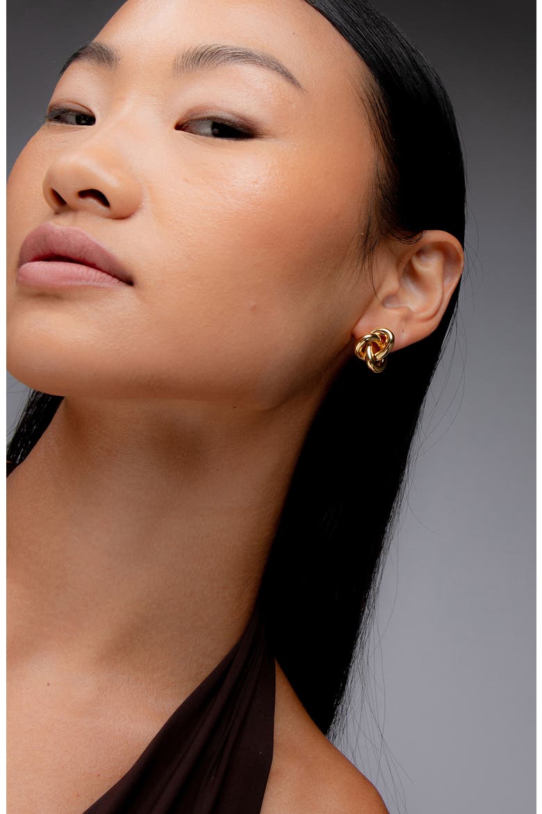 Seva Midi Face on Stud Earrings in Gold, Alternate, color, Gold