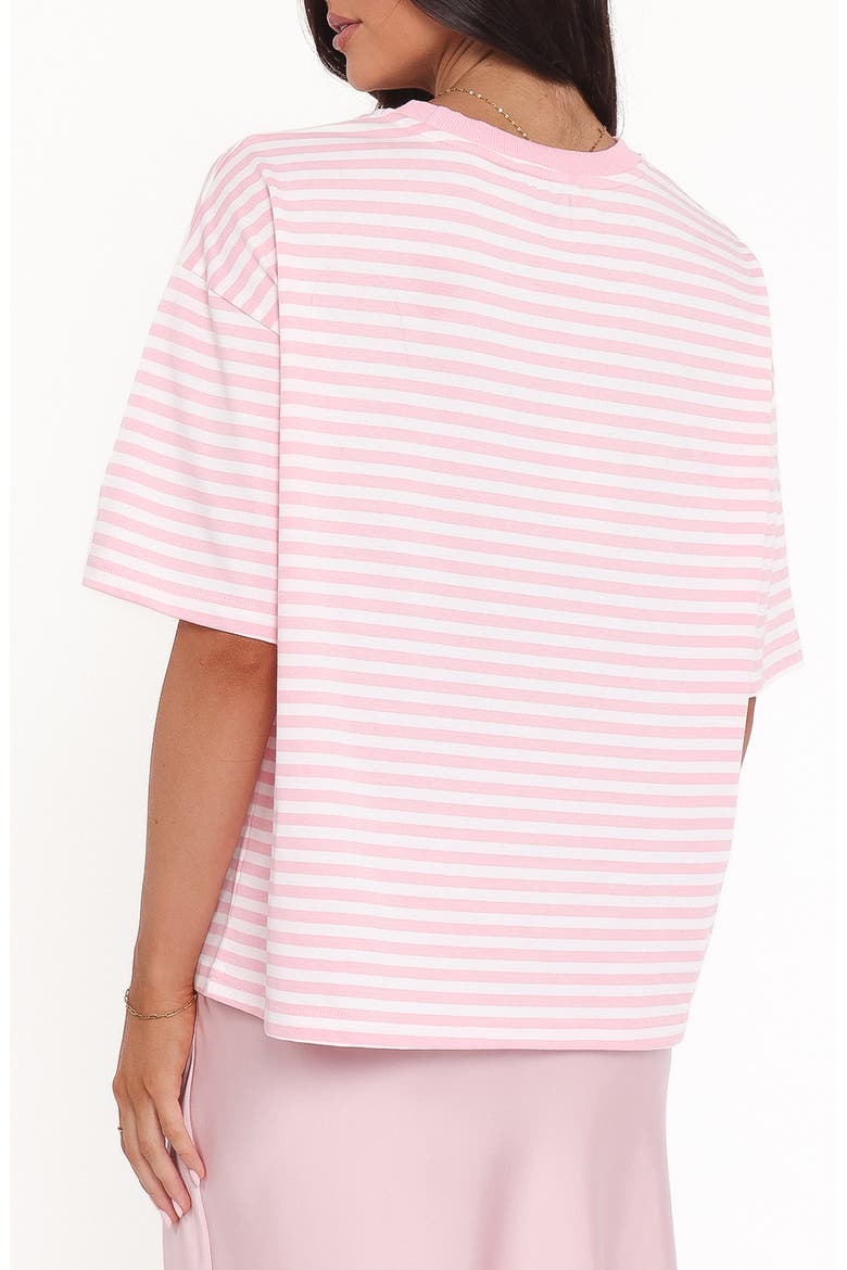 Marly Oversize Je T'aime Stripe T-Shirt, Alternate, color, PINK STRIPE