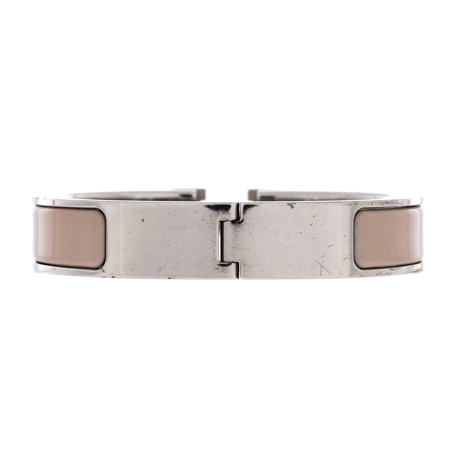 Clic H Bracelet Enamel Narrow, Alternate, color, Neutral