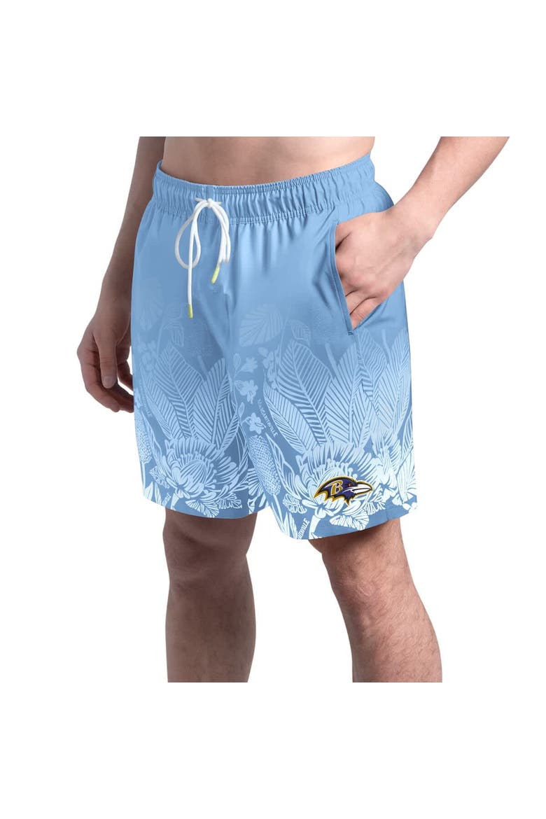 Men's Margaritaville  Light Blue Baltimore Ravens Lagoon Fiesta Swim Shorts, Main, color, Light Blue