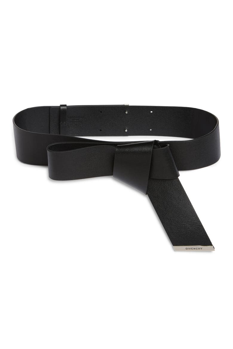 Windsor Knot Leather Belt, Main, color, BLACK