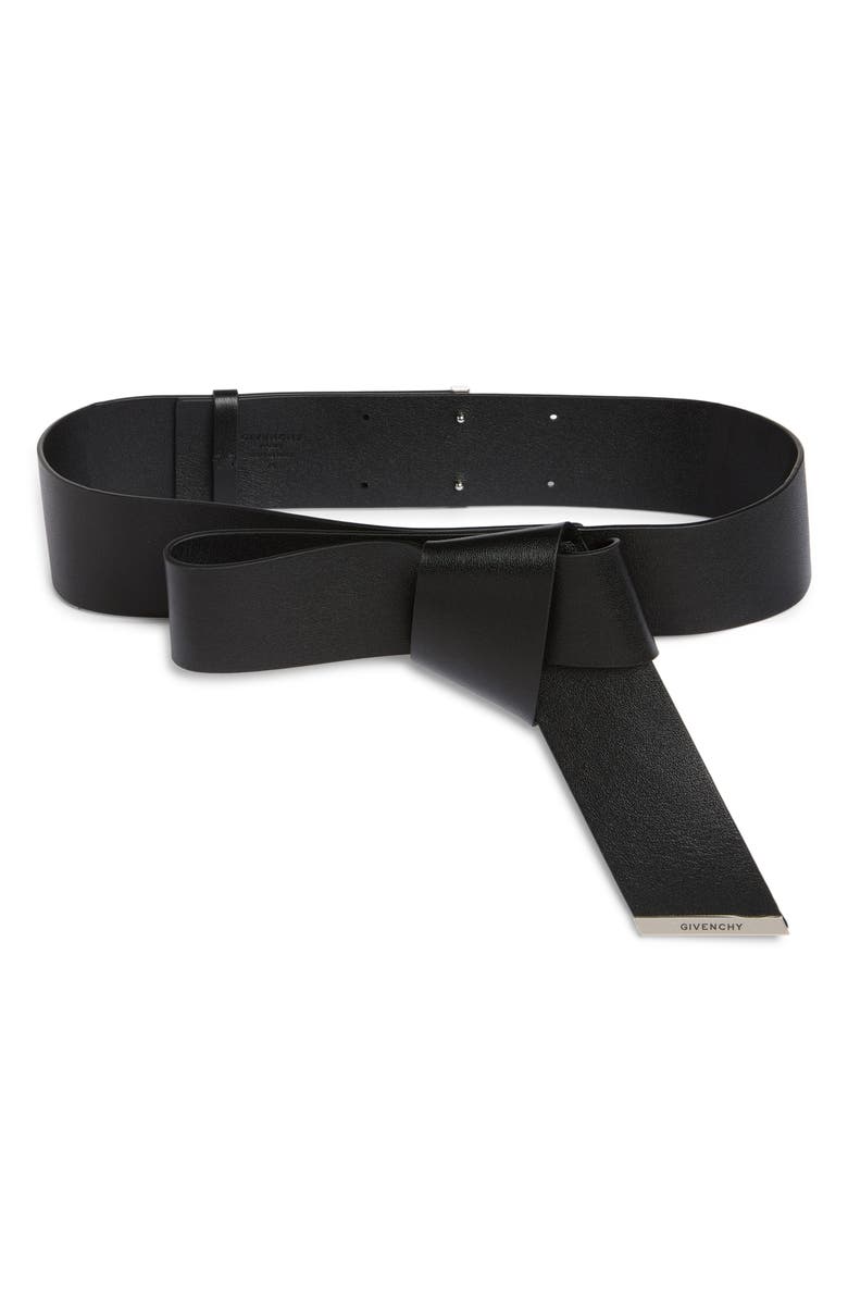 Givenchy Windsor Knot Leather Belt, Main, color, Black
