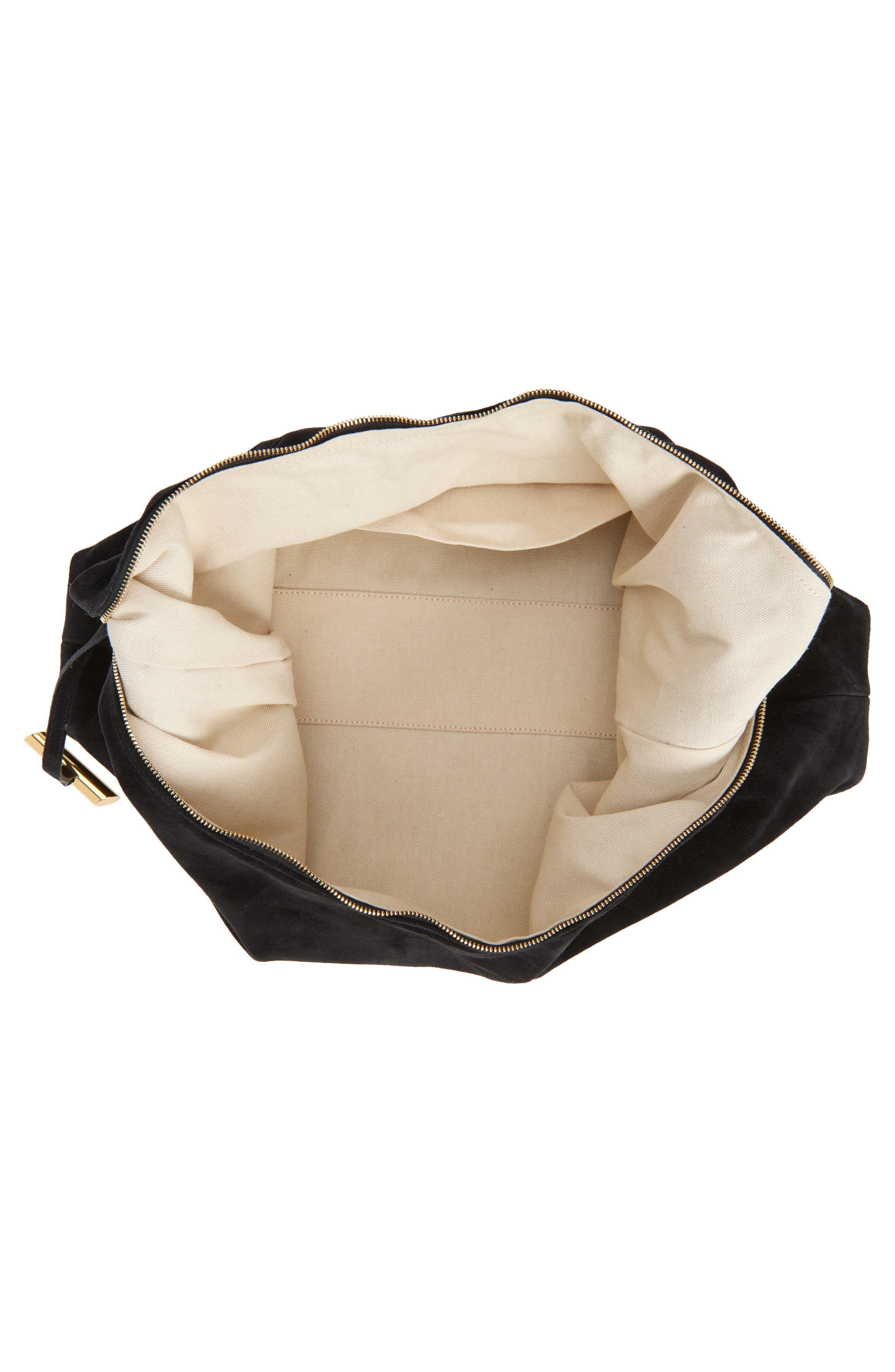 LIFFNER Pillow Suede Hobo, Alternate, color, Black