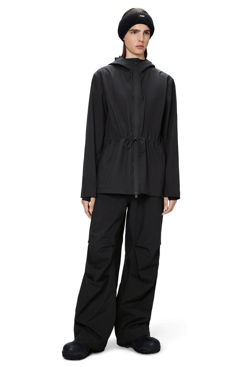 Rains Suva Hardshell Waterproof Hooded Rain Jacket, Alternate, color, Black