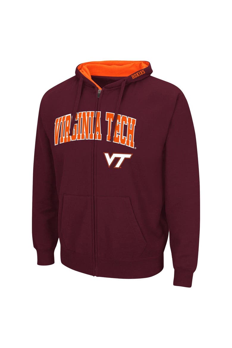 Men's Colosseum Maroon Virginia Tech Hokies Arch & Logo 3.0 Full-Zip Hoodie, Alternate, color, Maroon