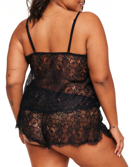 Adore Me Regin Cami & Shorts Set Lingerie In Black