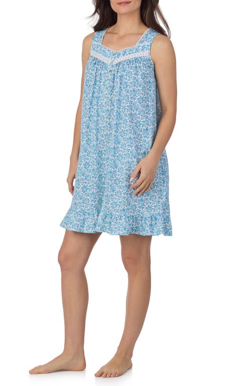 Shop Eileen West Floral Print Sleeveless Cotton Jersey Short Nightgown