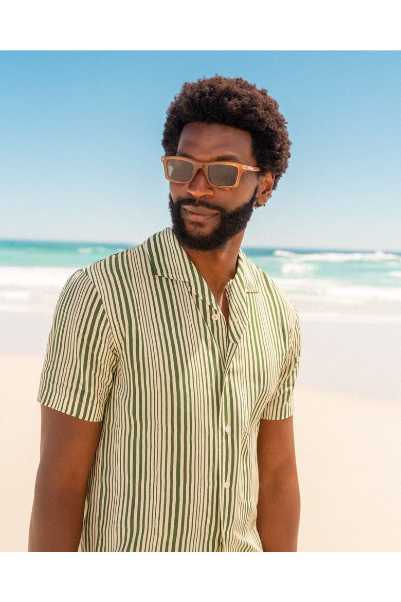 Hibbert Stripe Shirt, Alternate, color, CADDIE GREEN/WHITE