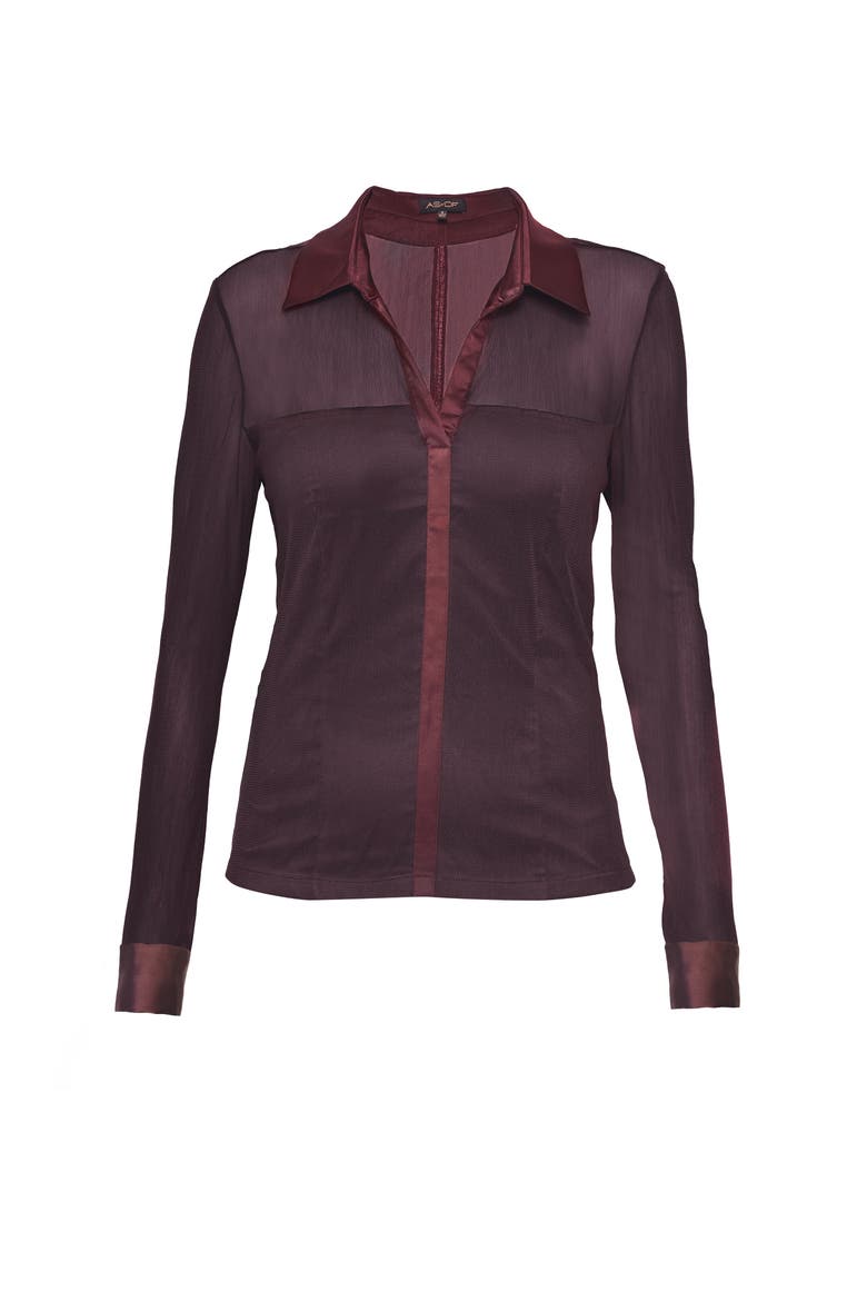 Escapade Stretch Blouse, Alternate, color, Port Wine