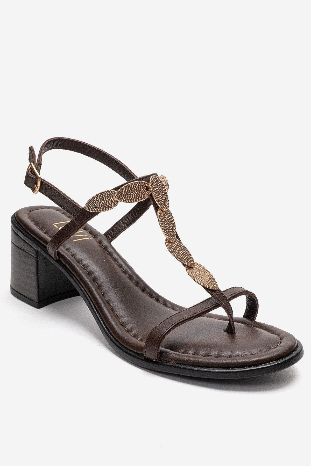 Forever & Always Shoes Serona Leather Block Heel Sandal, Alternate, color, Brown