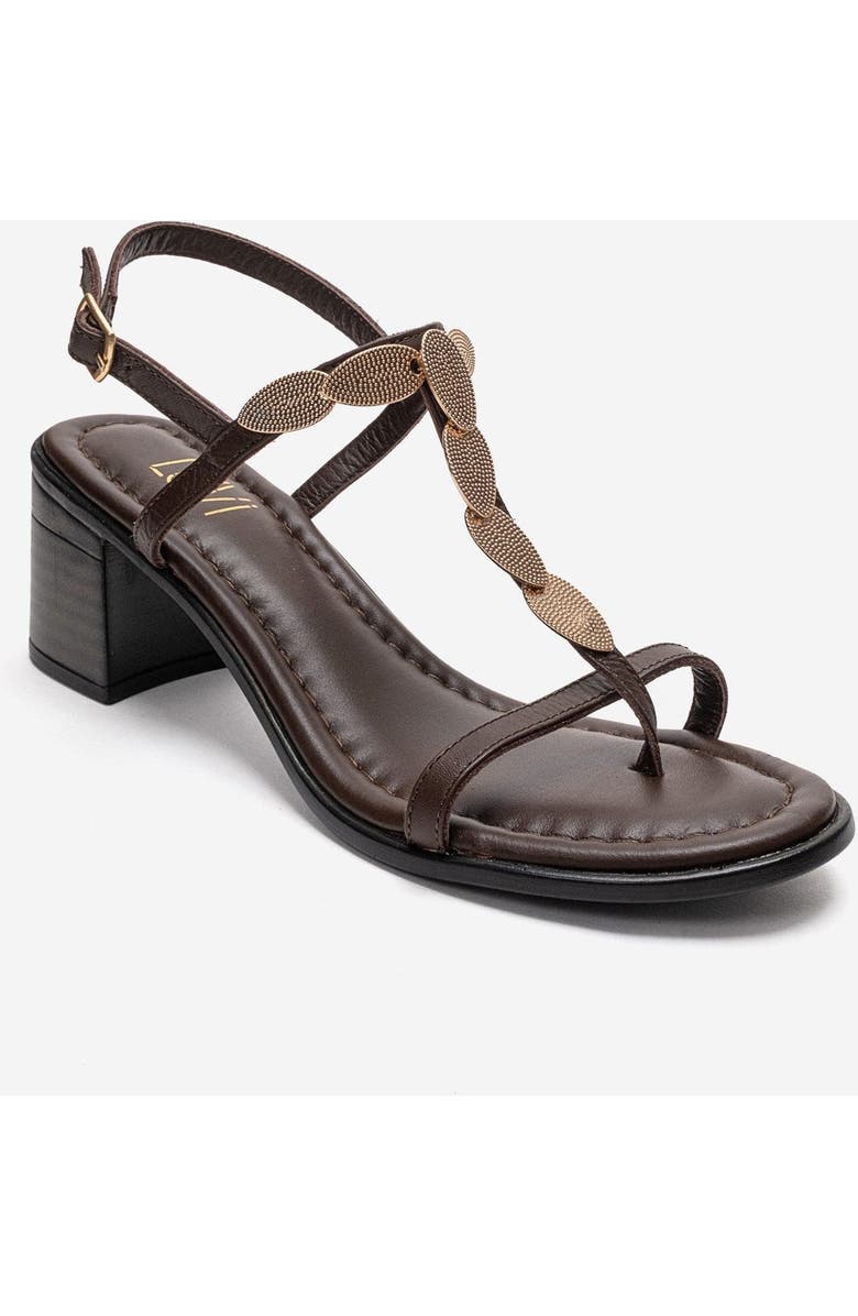 Forever & Always Shoes Serona Leather Block Heel Sandal, Alternate, color, Brown