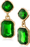JARDIN Organic Framed Crystal Drop Earrings