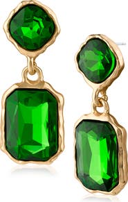 JARDIN Organic Framed Crystal Drop Earrings