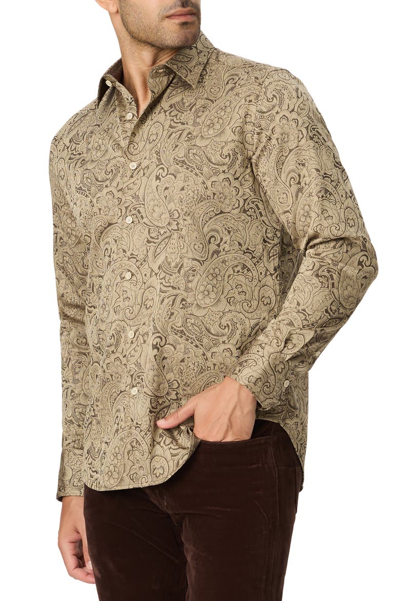 Hudson Stretch Button-Up Shirt, Alternate, color, KHAKI