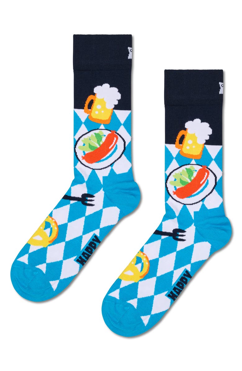 Happy Socks Assorted 3-Pack Beer Glass Cotton Blend Socks Gift Box, Alternate, color, Navy