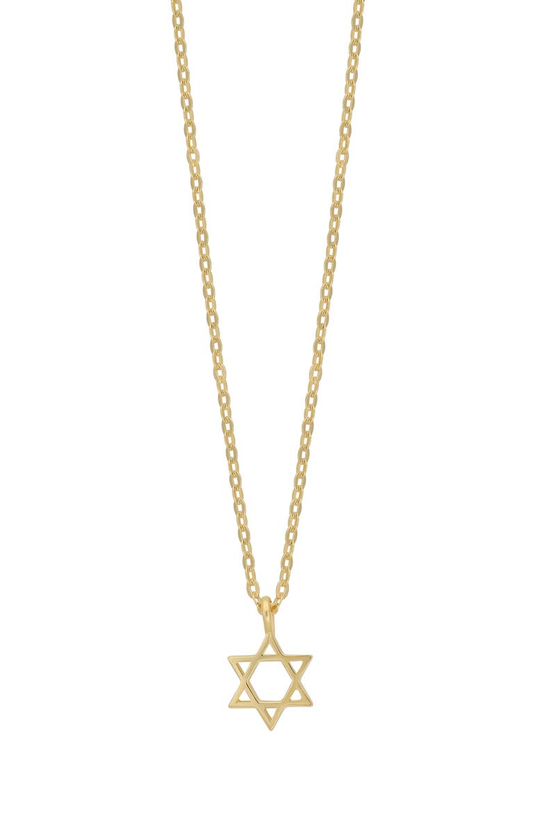 14K Gold Star Pendant Necklace, Main, color, 14KY