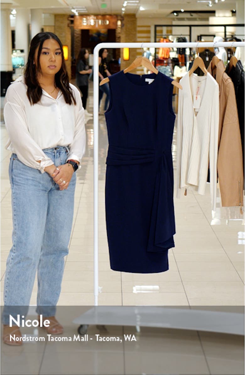 Raven Draped Sheath Midi Dress, sales video thumbnail