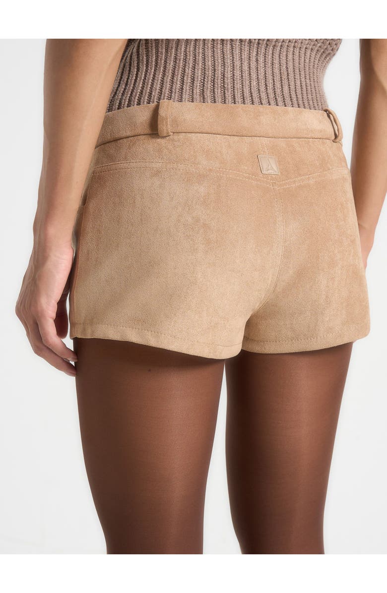 Manière De Voir Fara Suede Mini Shorts, Alternate, color, Beige