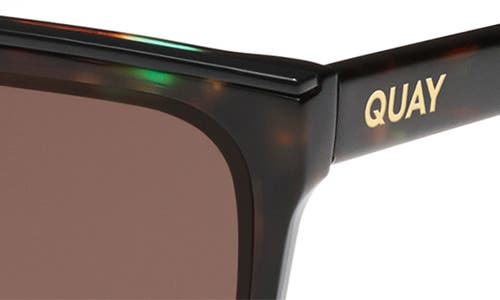 Quay Level Up 55mm Square Sunglasses In Dappled Green Tort/brown