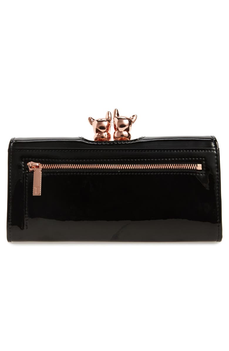 Ted Baker London Bulldog Karrine Patent Leather Wallet, Alternate, color,