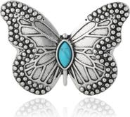 Jessica Simpson Silver Butterfly Pin with Turquoise Accent