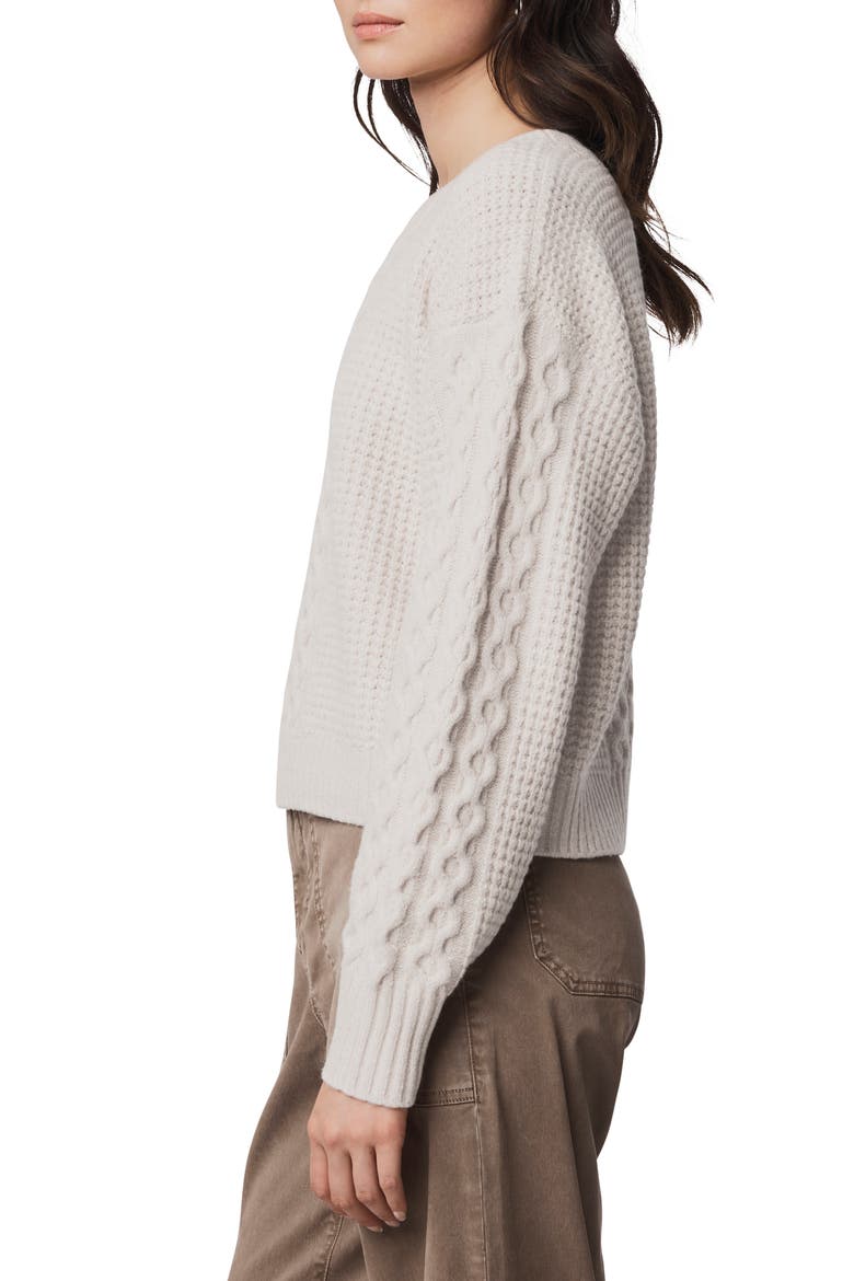 Celeste Cable Stitch Sweater, Alternate, color, PALE OAK IVORY HEATHER