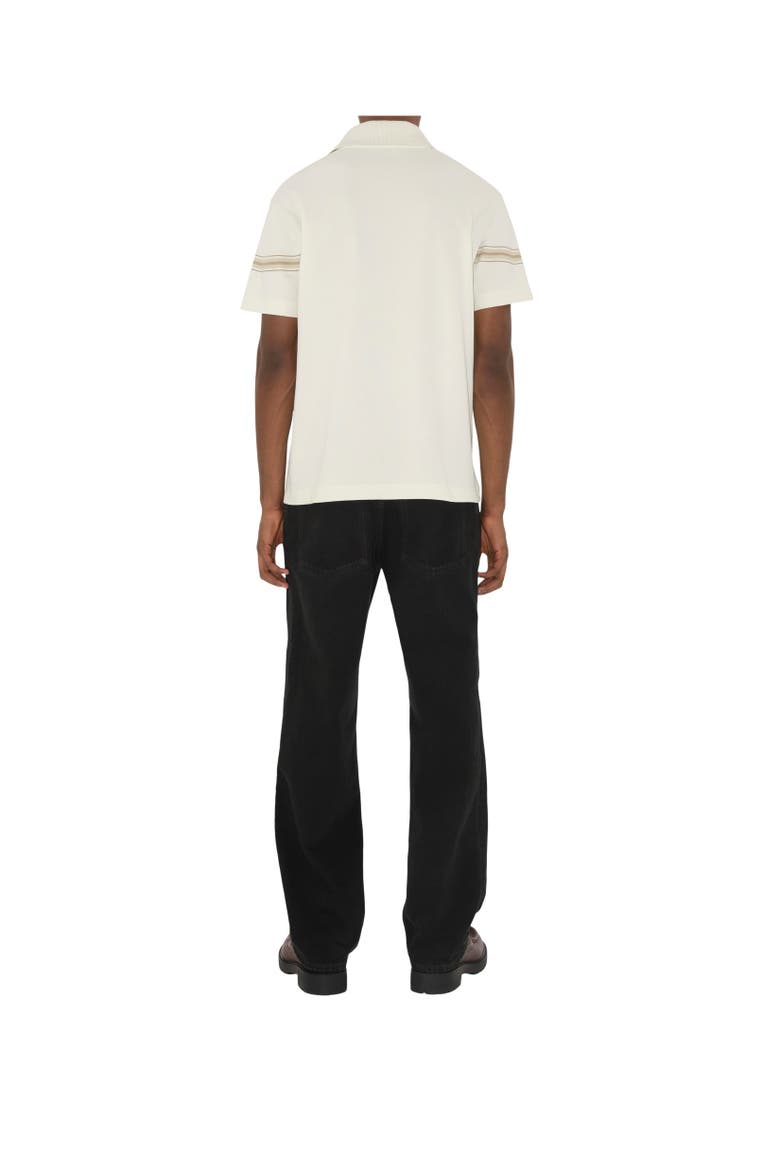 Striped Cotton Polo Shirt, Alternate, color, Ice
