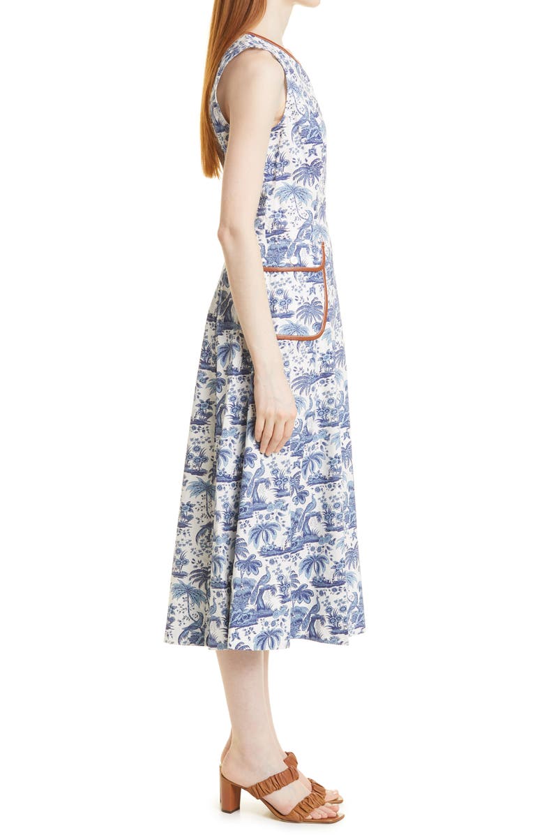 STAUD Bait Faux Leather A-Line Dress, Alternate, color, 