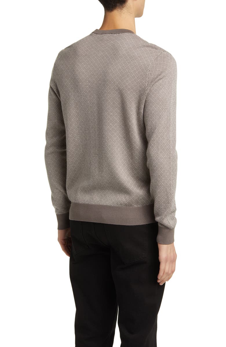 Emporio Armani Geometric Jacquard Virgin Wool Sweater, Alternate, color,