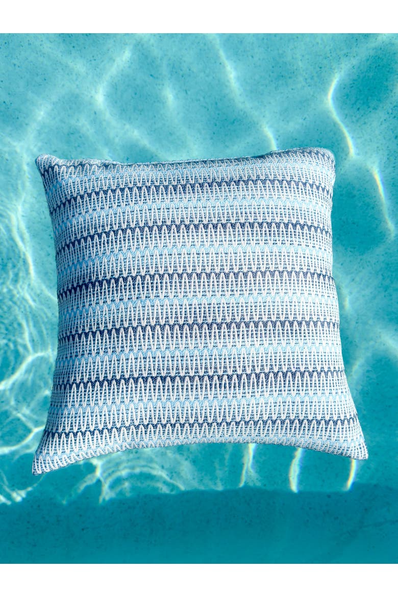 Summer Twist Indoor Outdoor Pillow, Alternate, color, Blue