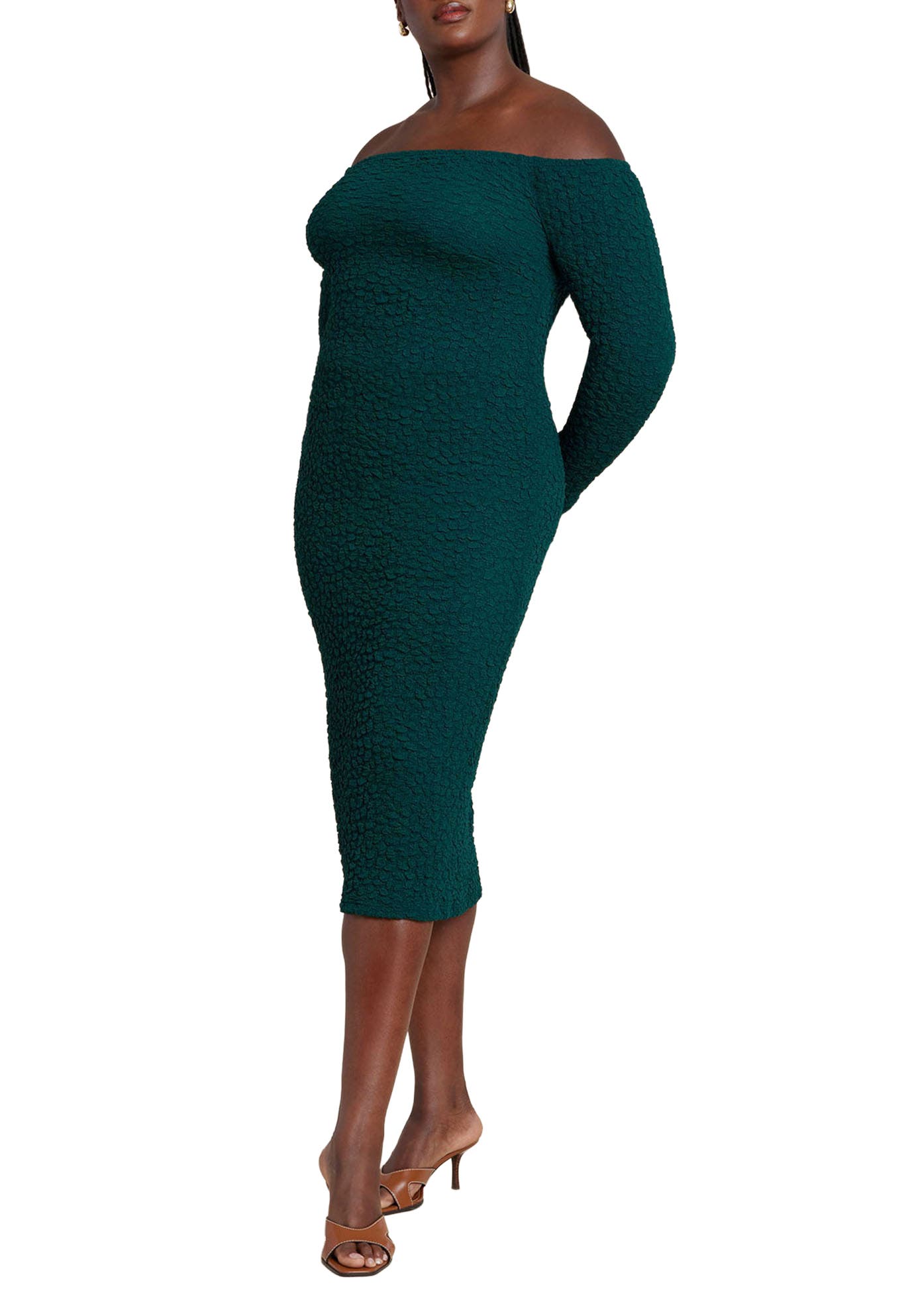 Off Shoulder Textured Dress - image 3
