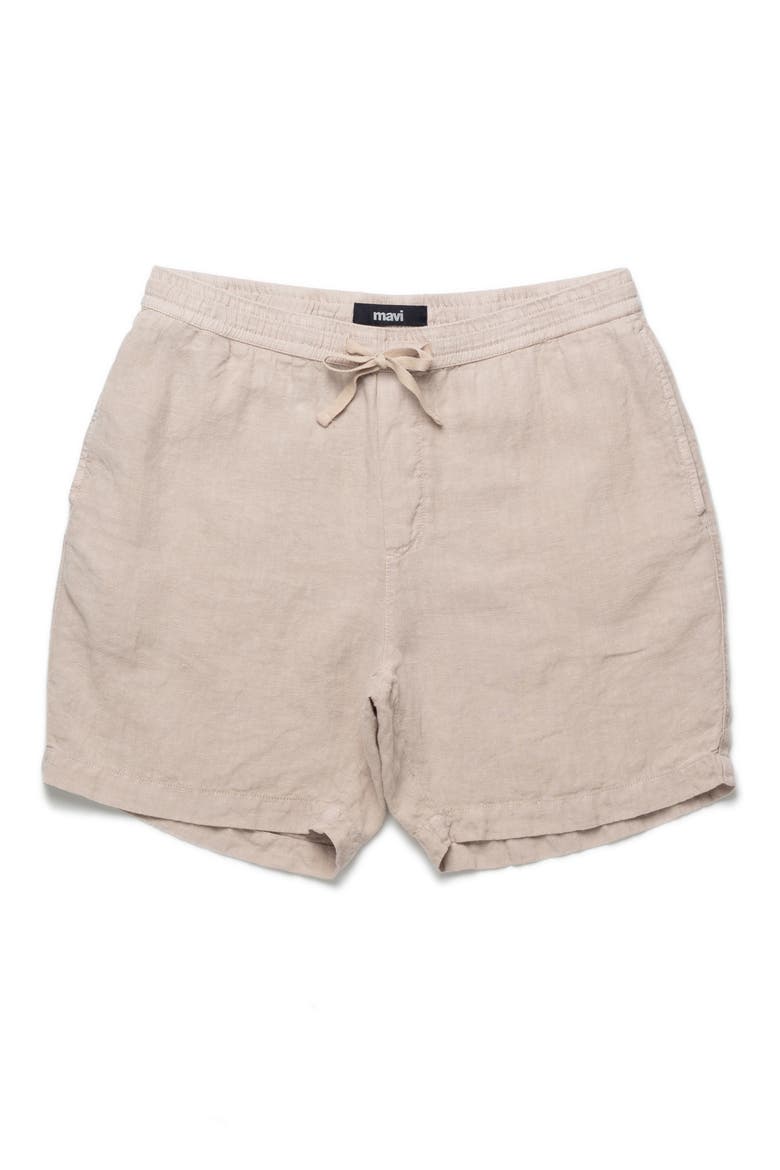 Linen Drawstring Shorts, Alternate, color, SAND