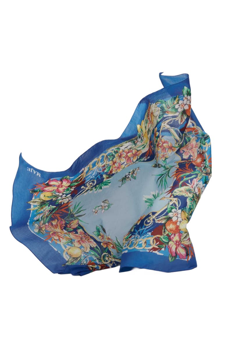 maje Cotton Printed Scarf, Alternate, color, Multicolor Floral Print