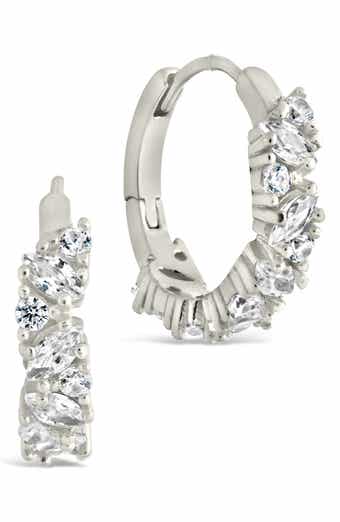 Sterling Forever Georgia Cubic Zirconia Huggie Hoop Earrings