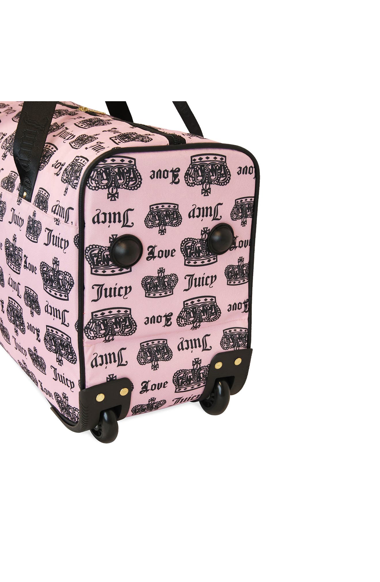 Jada Rolling Duffle Bag, Alternate, color, PINK DIAMOND/ CROWN