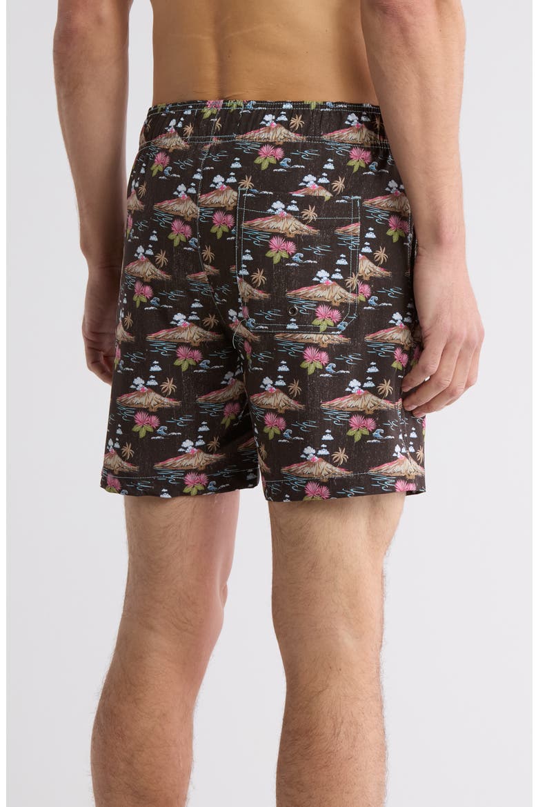 Volcano Clouds Swim Trunks, Alternate, color, BLACK