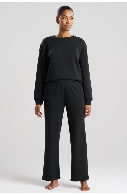 Natori Edit Nova Brushed Knit Everywhere Straight Leg Pant In Black